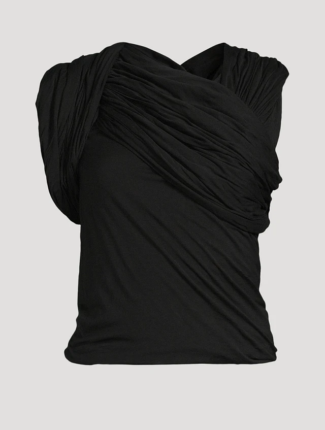 【送料&関税込】Rick Owens harness T Top Rick Owens Harness T Draped Top | Black | FARFETCH