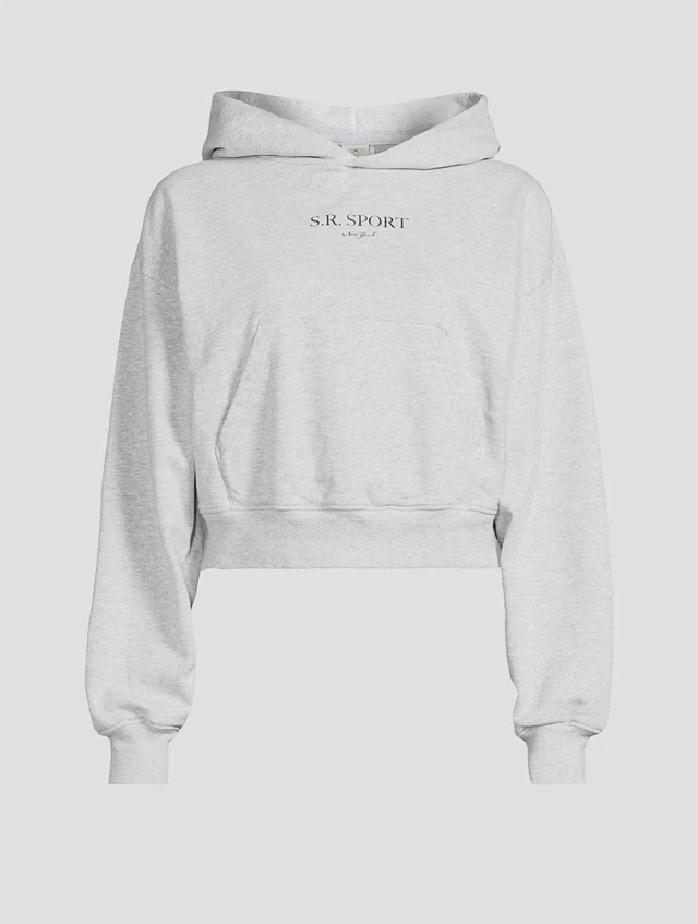 【amomento】CROP HOODED JUMPER Cropped Hooded Recycled Embroidered Essential Sweat – Modus