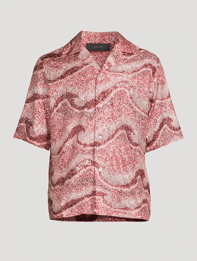 AMIRI Silk Embellished Bowling Shirt | Square One
