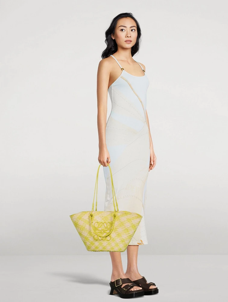 【Loewe】Paula's Ibiza Anagram basket bag LOEWE + Paula's Ibiza Anagram small leather-trimmed woven