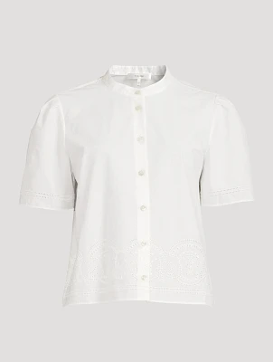 Zara EMBROIDERED POPLIN SHIRT | Yorkdale Mall