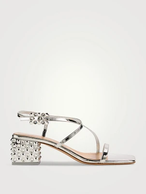 Michael Kors Imani Embellished Metallic Faux Suede Sandal