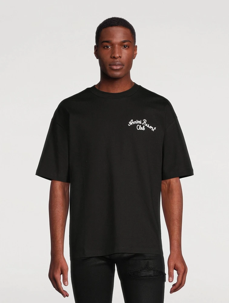 【AMIRI】Resort Club Tシャツ ★ コットン生地 リゾートライク Amiri Resort Club Oversized T-Shirt | Square One