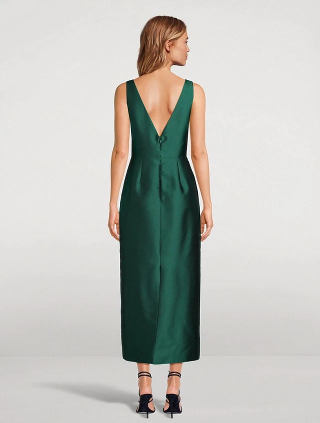 ERDEM Floral-Sequin Satin Midi Dress | Square One