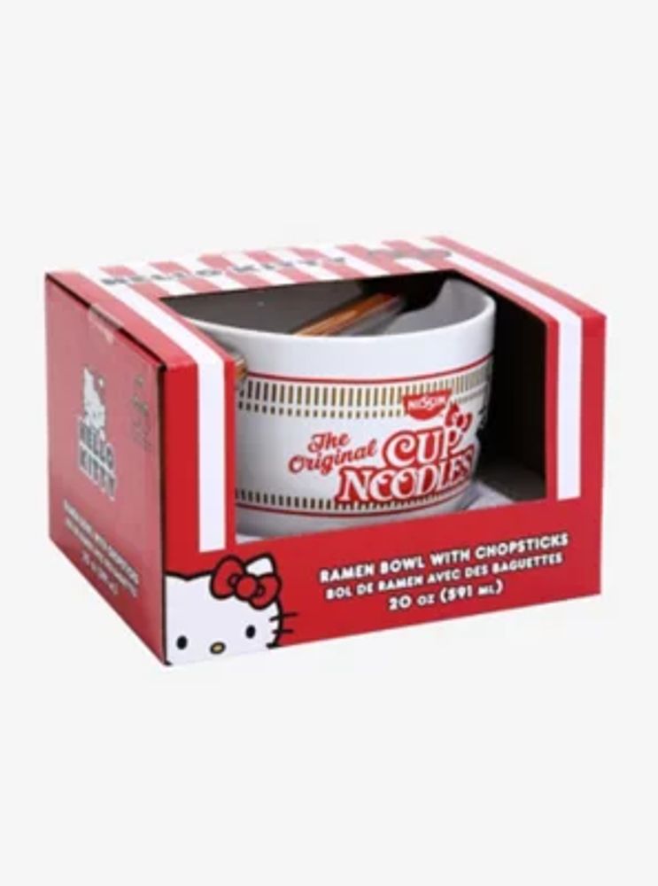 Boxlunch Nissin Cup Noodles x Hello Kitty Ramen Bowl with Chopsticks