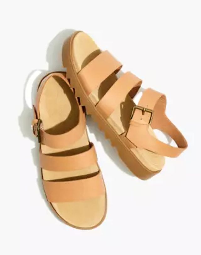 Madewell The Noelle Ankle strap flat in warm hickory Sandals