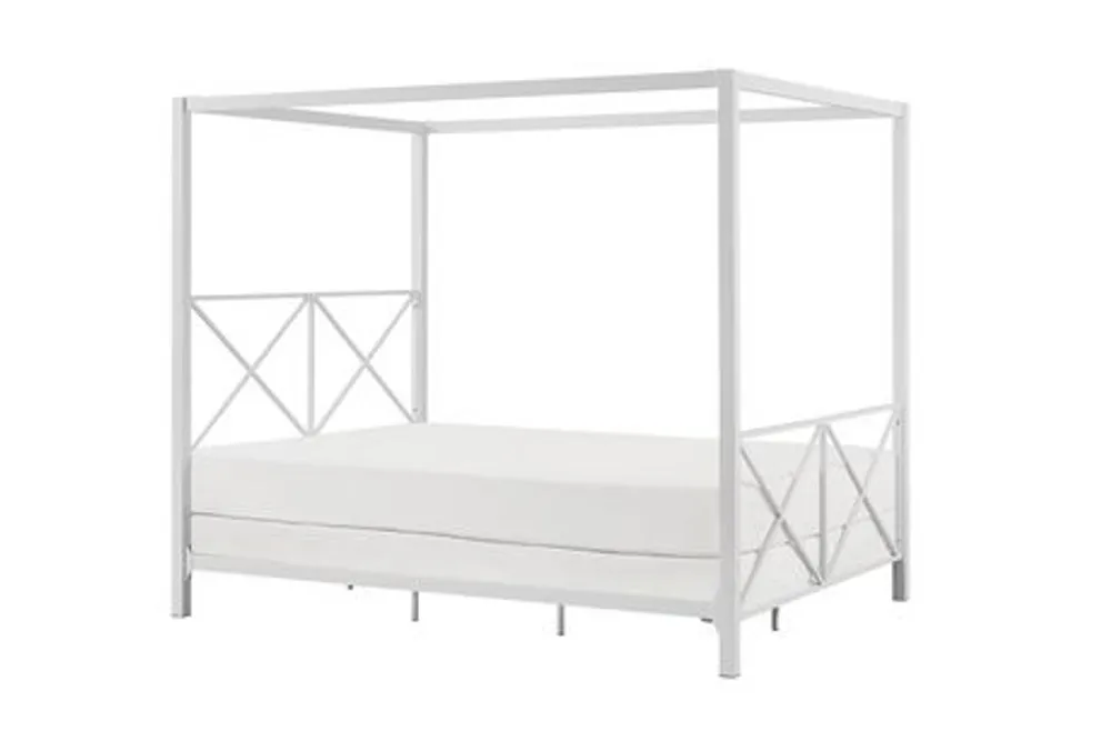 Dhp Rosedale Metal Canopy Bed White Full The Pen Centre