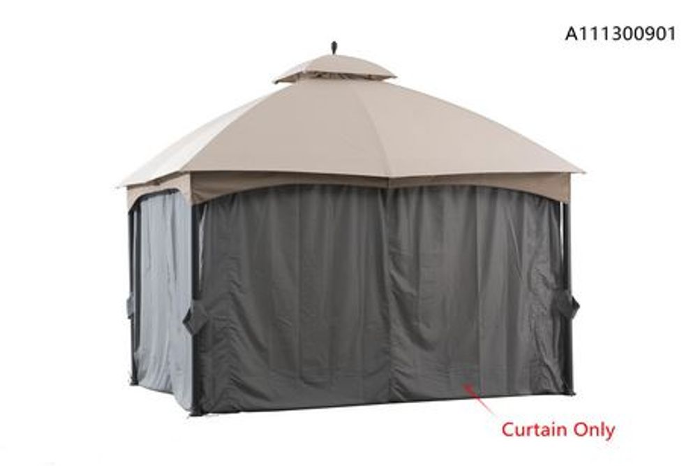 Hometrends Tuscany 10 X 12 Fabric Top Gazebo Replacement Curtain Gray