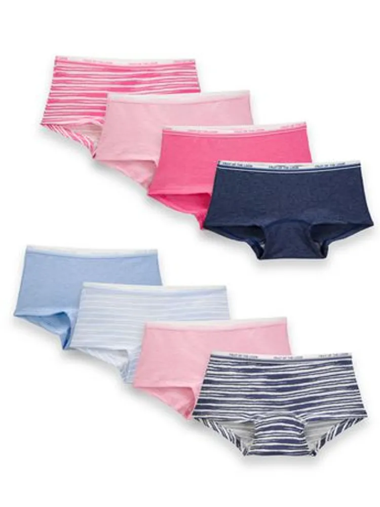 Fruit of the loom 2025 girls' cotton boyshort underwear