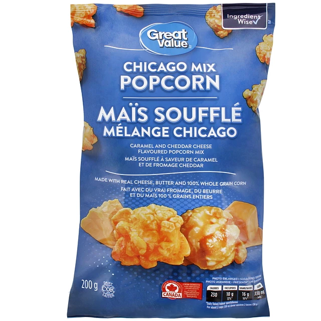 Great Value Chicago Mix Popcorn, 200 g at Coquitlam Centre in Coquitlam, BC