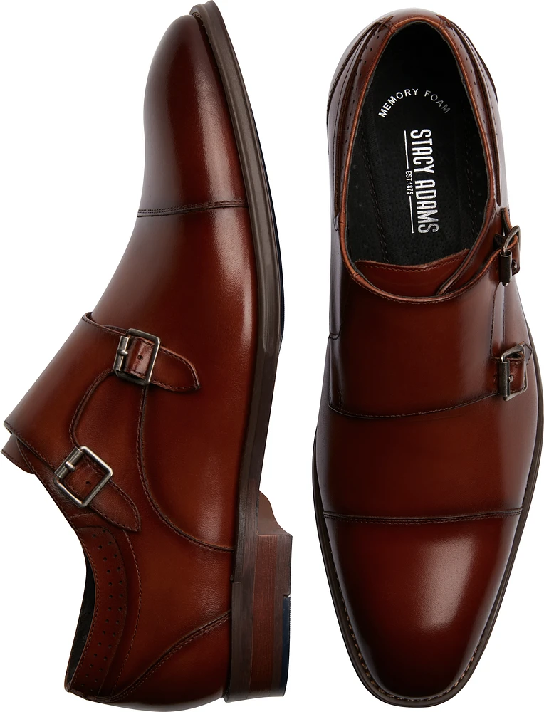 Chaussures De Ville Double Monk Strap Di Bianco - Cuir Grainé Brun - Taille US 12 - NEUF