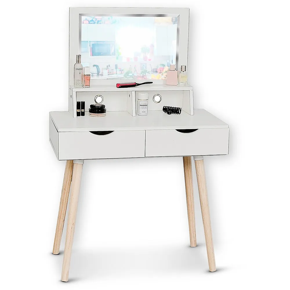 ViscoLogic Vogue Makeup Vanity Dressing Table With Removable Mirror