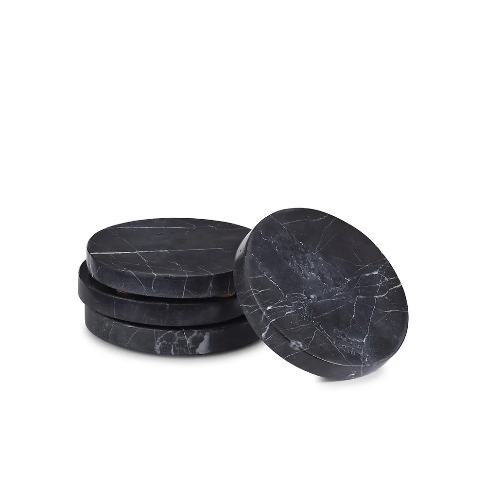 Distinctly Home Set Of 4 Black Marble Coasters The Pen Centre