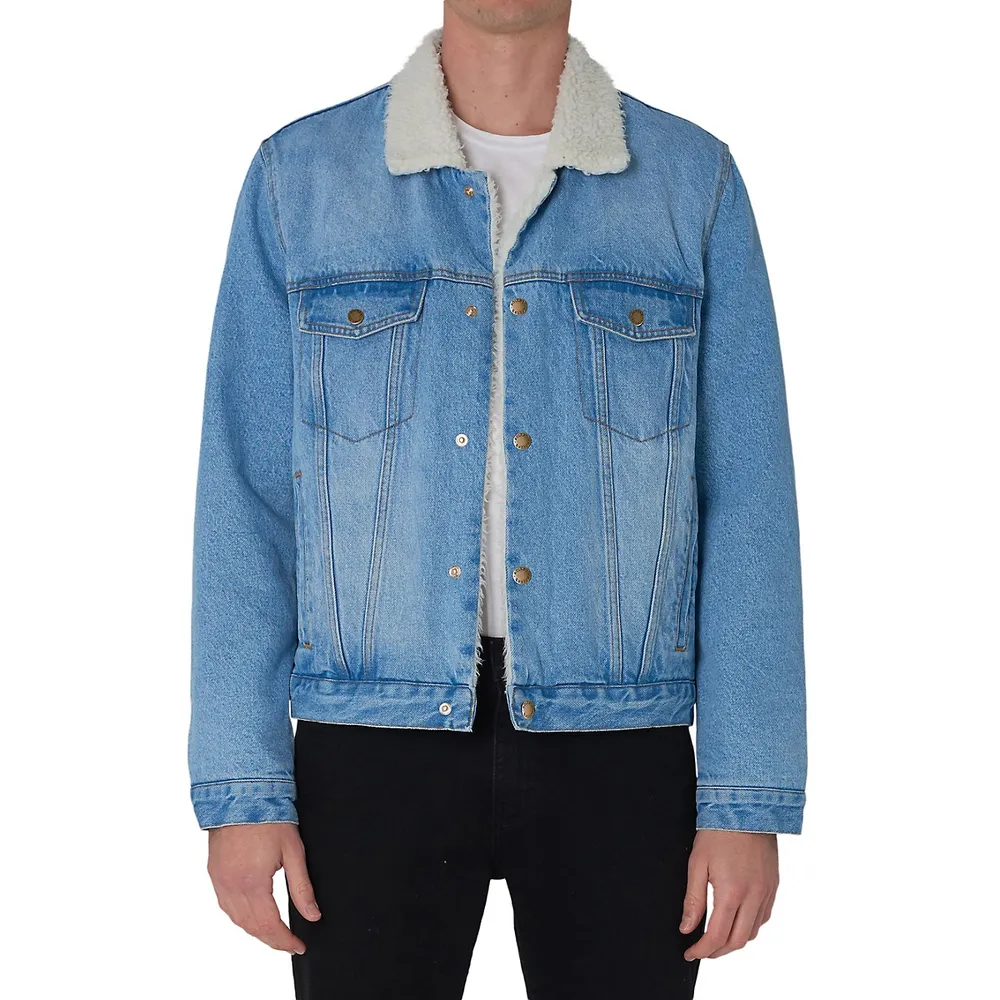 Rollas Oversized Faux-Shearling-Lined Denim Jacket | The Pen Centre