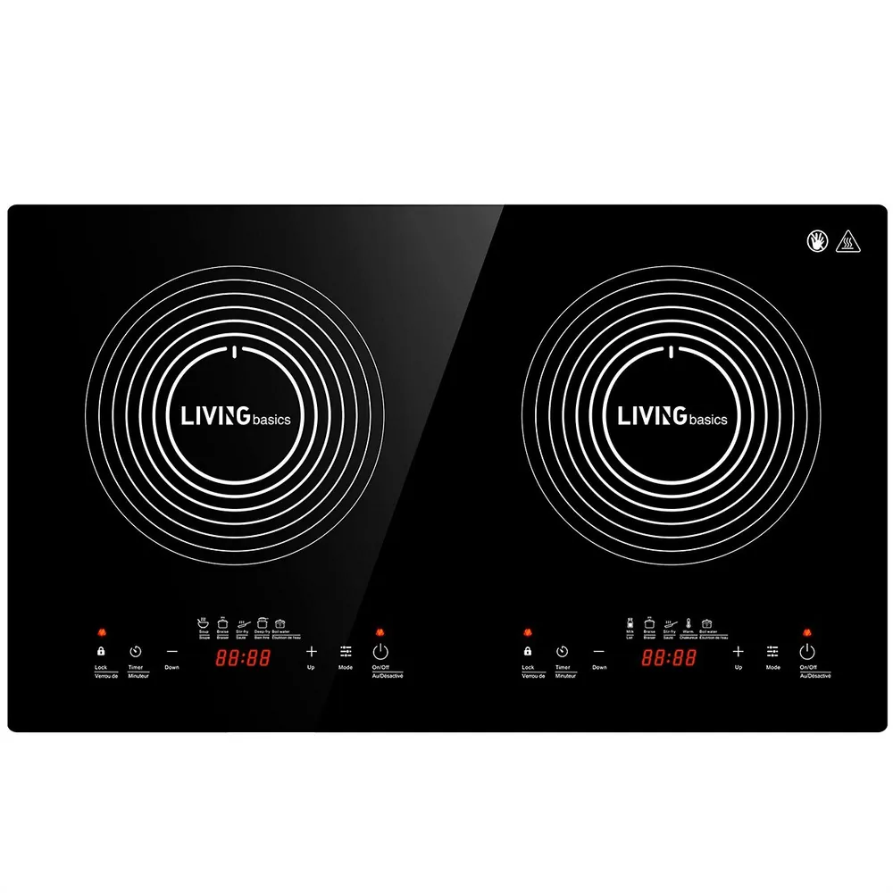 LIVINGbasics 1800w Double Induction Cooktop Portable Induction Cookware