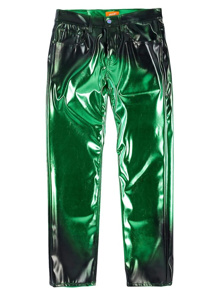 Bossi Men's Airbrushed Faux Leather Pants Green The Summit