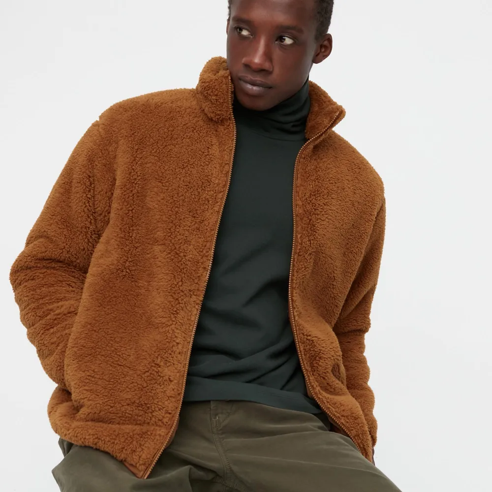 Uniqlo fluffy outlet fleece coat