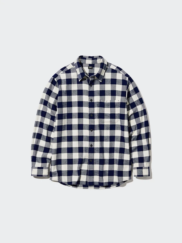 UNIQLO FLANNEL CHECKED LONG SLEEVE SHIRT | Scarborough Town