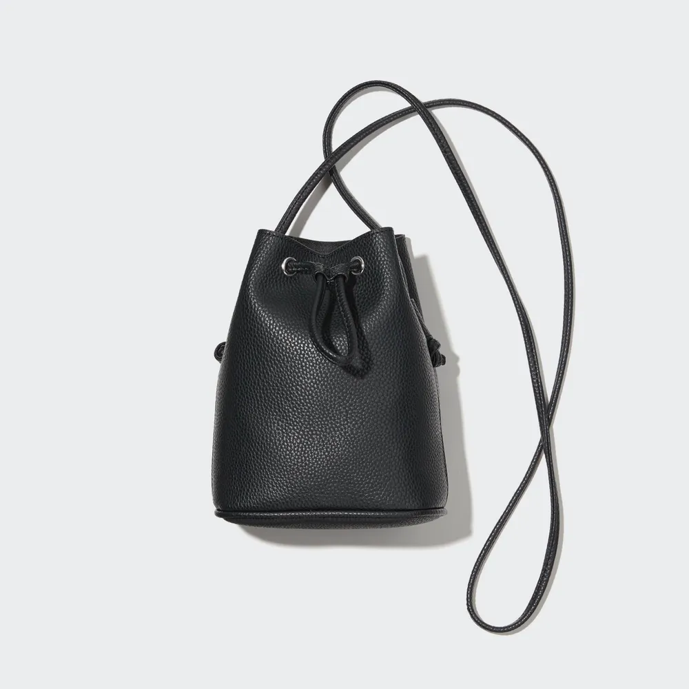 UNIQLO Faux-Leather Drawstring Mini Shoulder Bag | Pike and Rose