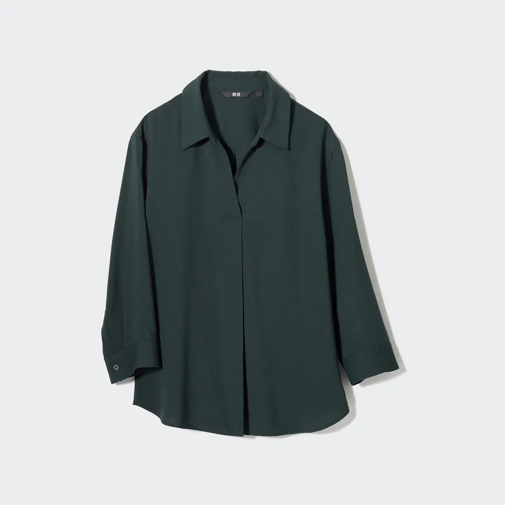 UNIQLO RAYON SKIPPER COLLAR 3/4 SLEEVE BLOUSE | Coquitlam Centre