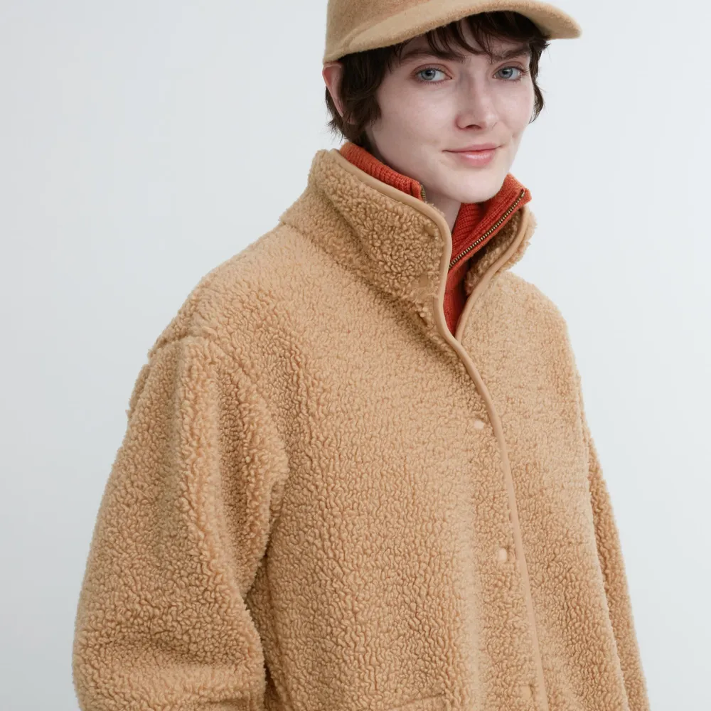 Pile lined fleece outlet coat