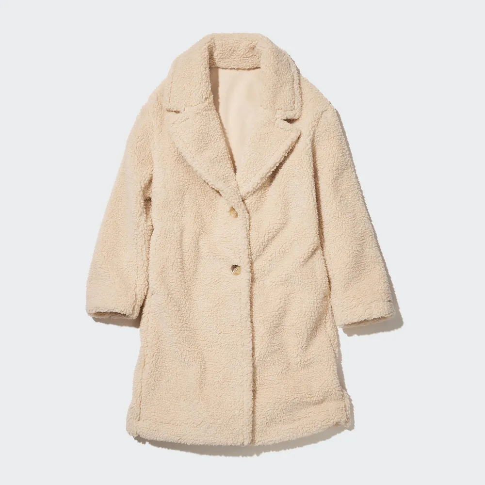 Uniqlo pile lined sale fleece tailored coat