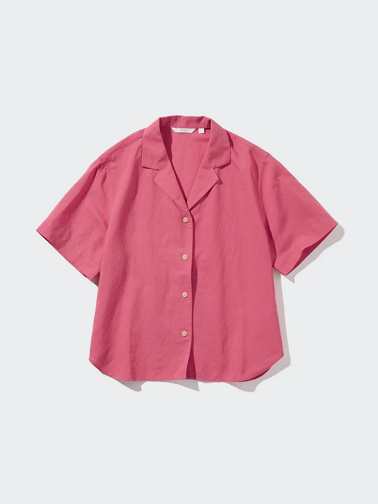 UNIQLO Linen Blend Open Collar Short Sleeve Shirt | Pike and UNIQLO Linen Blend Open Collar Short Sleeve Shirt | Pike and