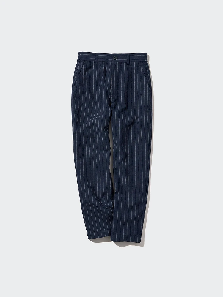 UNIQLO Linen Cotton Blend Tapered Trousers (Stripe) | King's UNIQLO Linen Cotton Blend Tapered Trousers (Stripe) | King's