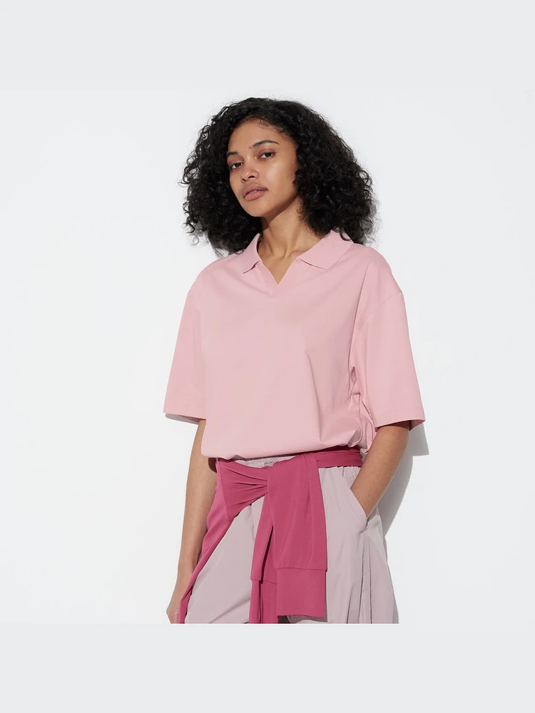 Graphpaper Cotton Pique Jersey L/S Skipper Polo Beige