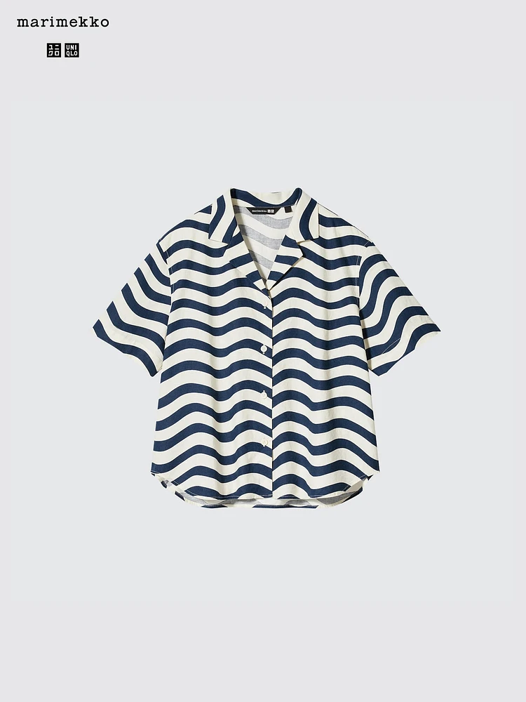 Open Collar Shirt | Short Sleeve | Hokusai Print | UNIQLO US