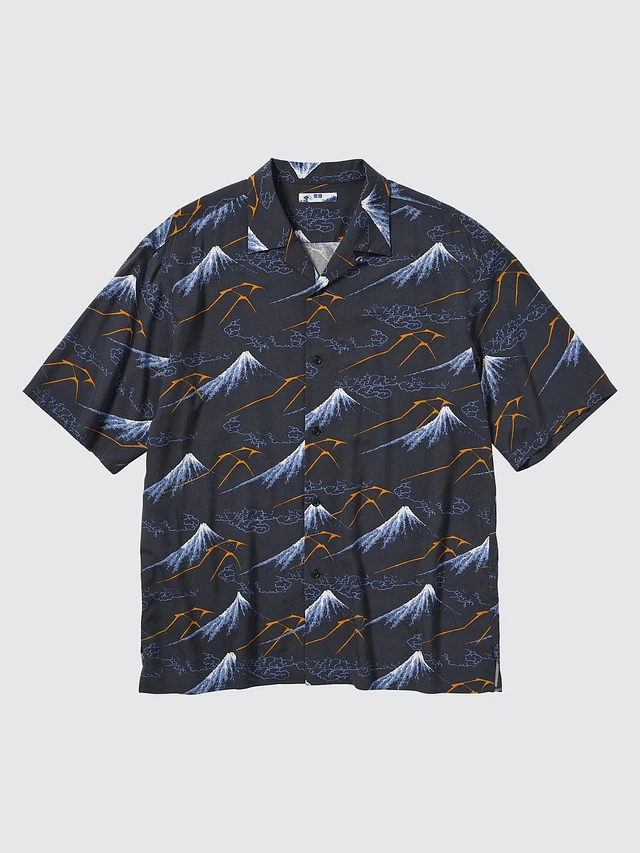 Papas ISLAND Aloha Printed Short Sleeve Open Collar Shirt