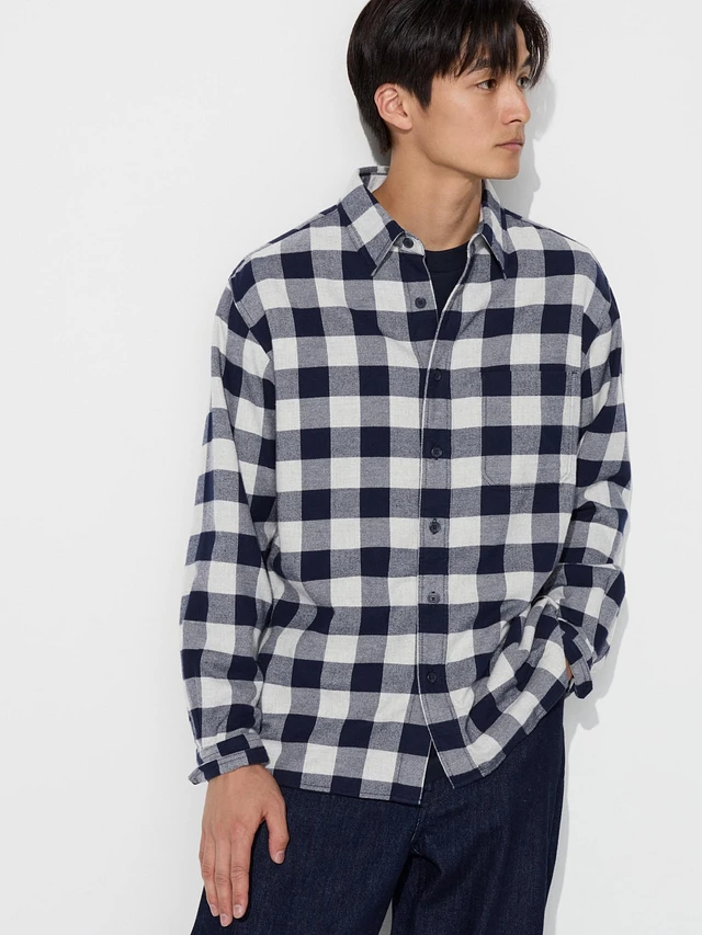 Vintage Uniqlo Flannel Casual Checked Thick Cotton Lumber