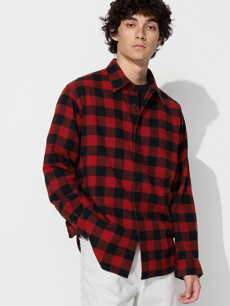 お歳暮 時期 LONG CHECKED FLANNEL UNIQLO SLEEVE Town Scarborough | SHIRT トップス