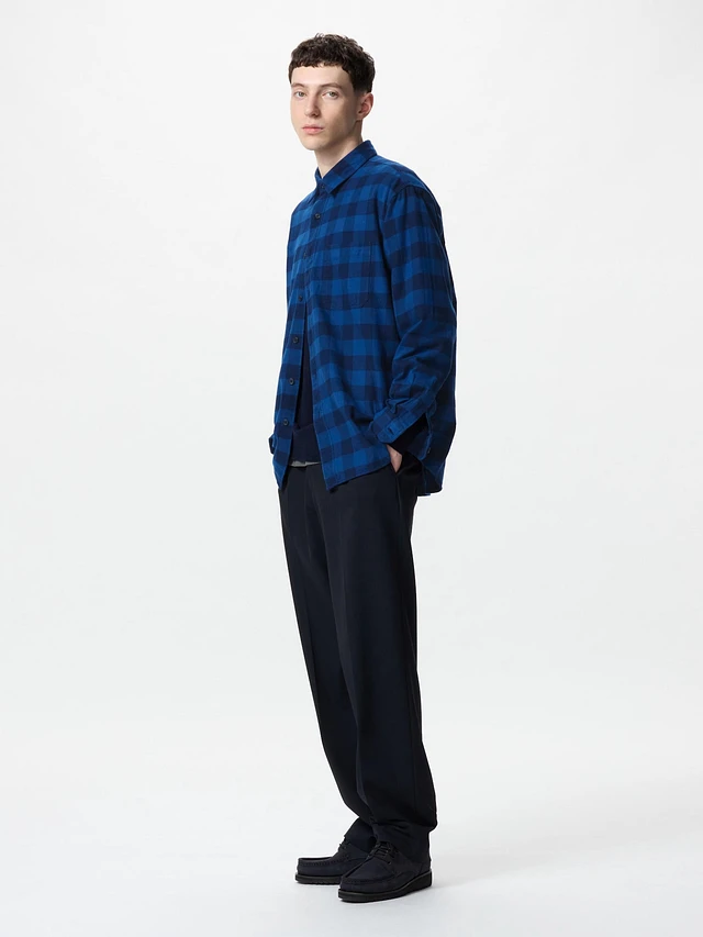 UNIQLO FLANNEL CHECKED LONG SLEEVE SHIRT | Scarborough Town