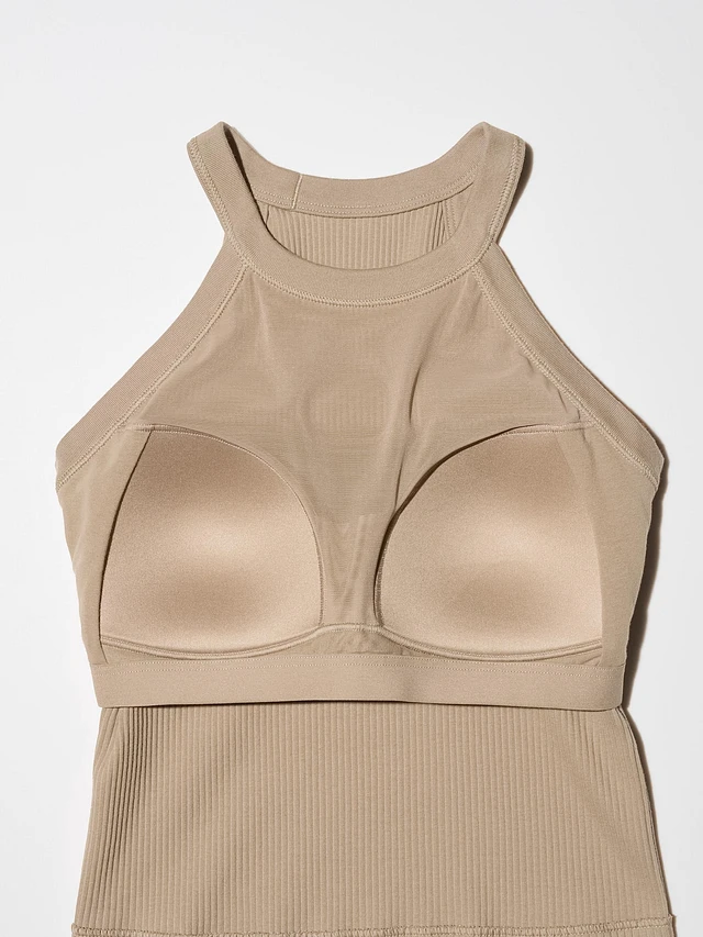 UNIQLO Ribbed Cropped Sleeveless Bra Top | Pike and Rose