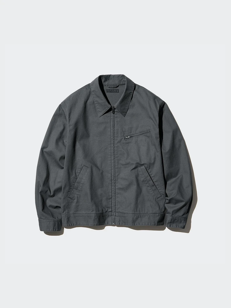 A*n様 OVERCOAT Collarless zip up blouson UNIQLO Zip-Up Blouson Jacket | Arden Fair