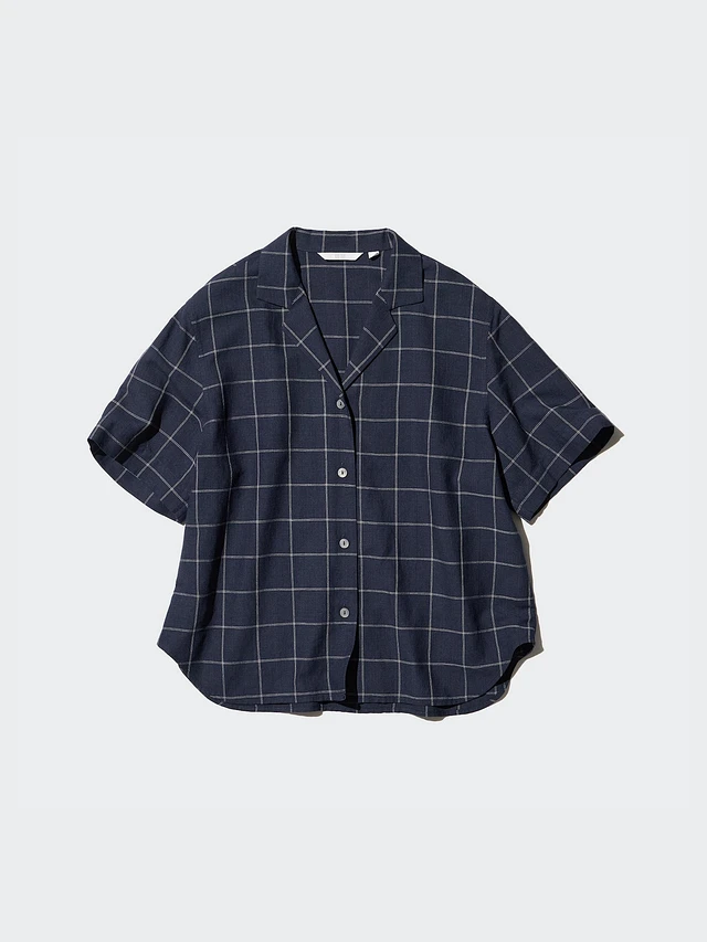 トップス ESSAY OVERSIZED OPEN COLLAR SHIRT ESSAY SHADOW CHECK OPEN COLLAR SHIRT - GREY CHECK – TOYASIDO