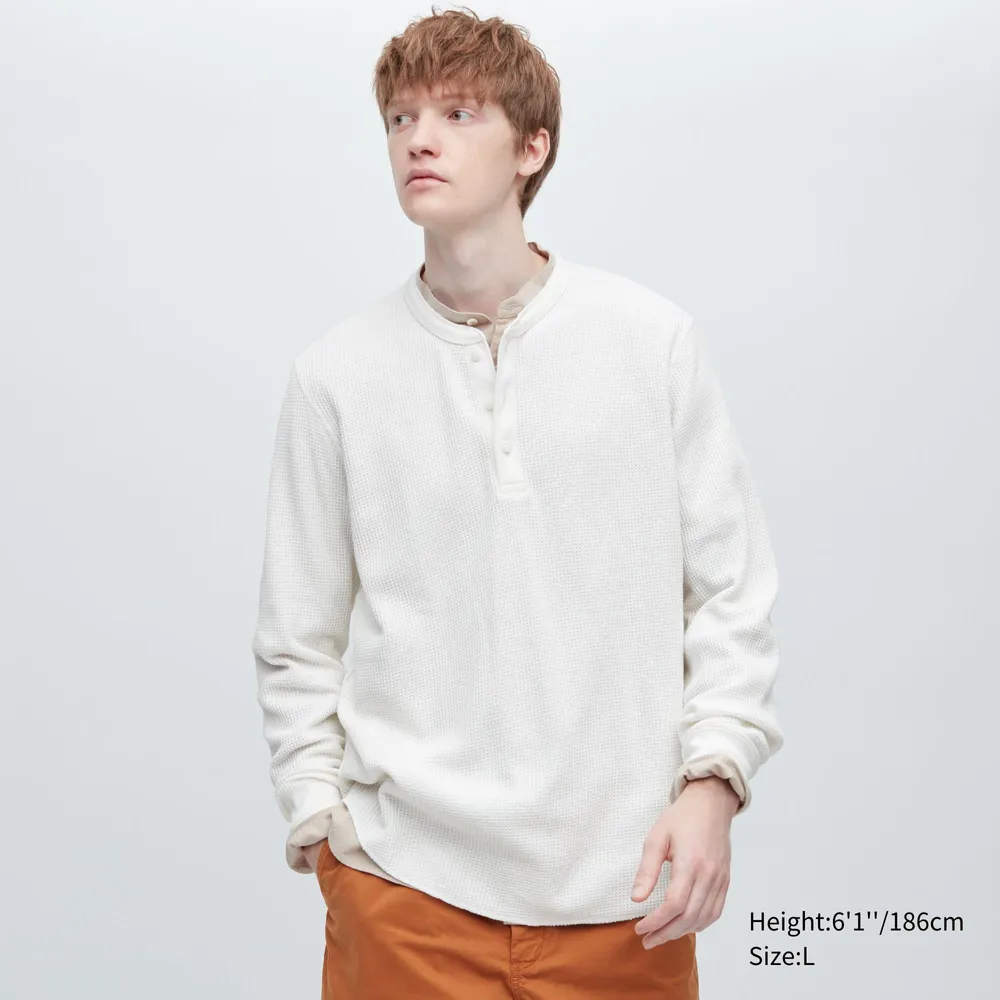 UNIQLO WAFFLE HENLEY NECK T-SHIRT | Coquitlam Centre