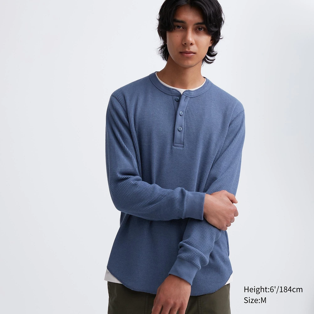 UNIQLO WAFFLE HENLEY NECK T-SHIRT | Coquitlam Centre