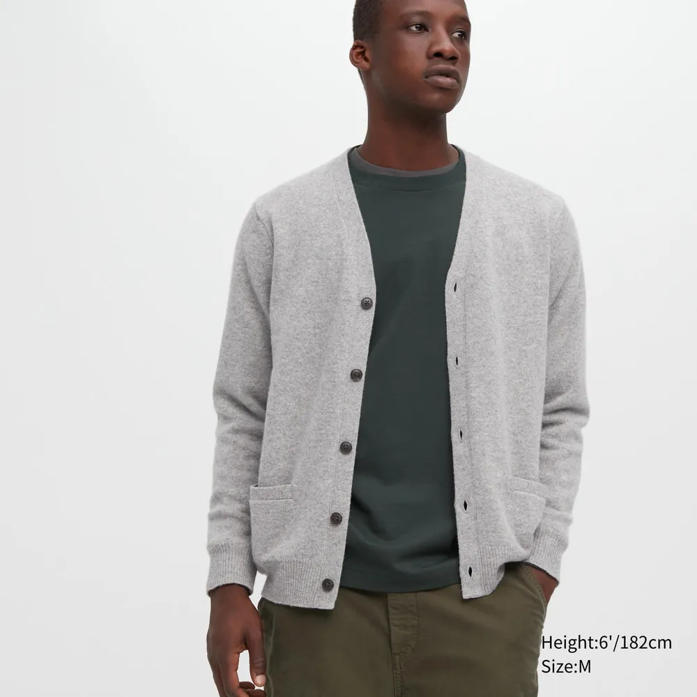 PREMIUM LAMBSWOOL V NECK CARDIGAN