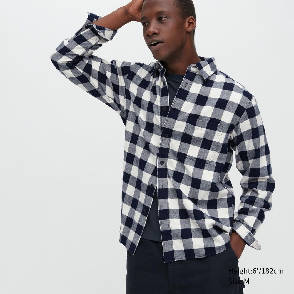 UNIQLO FLANNEL CHECKED SHIRT REGULAR COLLAR | Coquitlam Centre