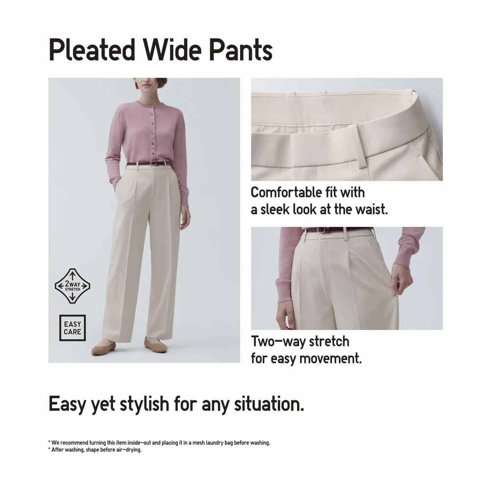 UNIQLO PLEATED WIDE PANTS | Coquitlam Centre
