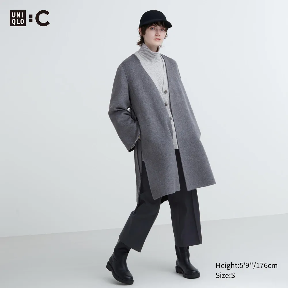 Uniqlo double shop face wrap coat