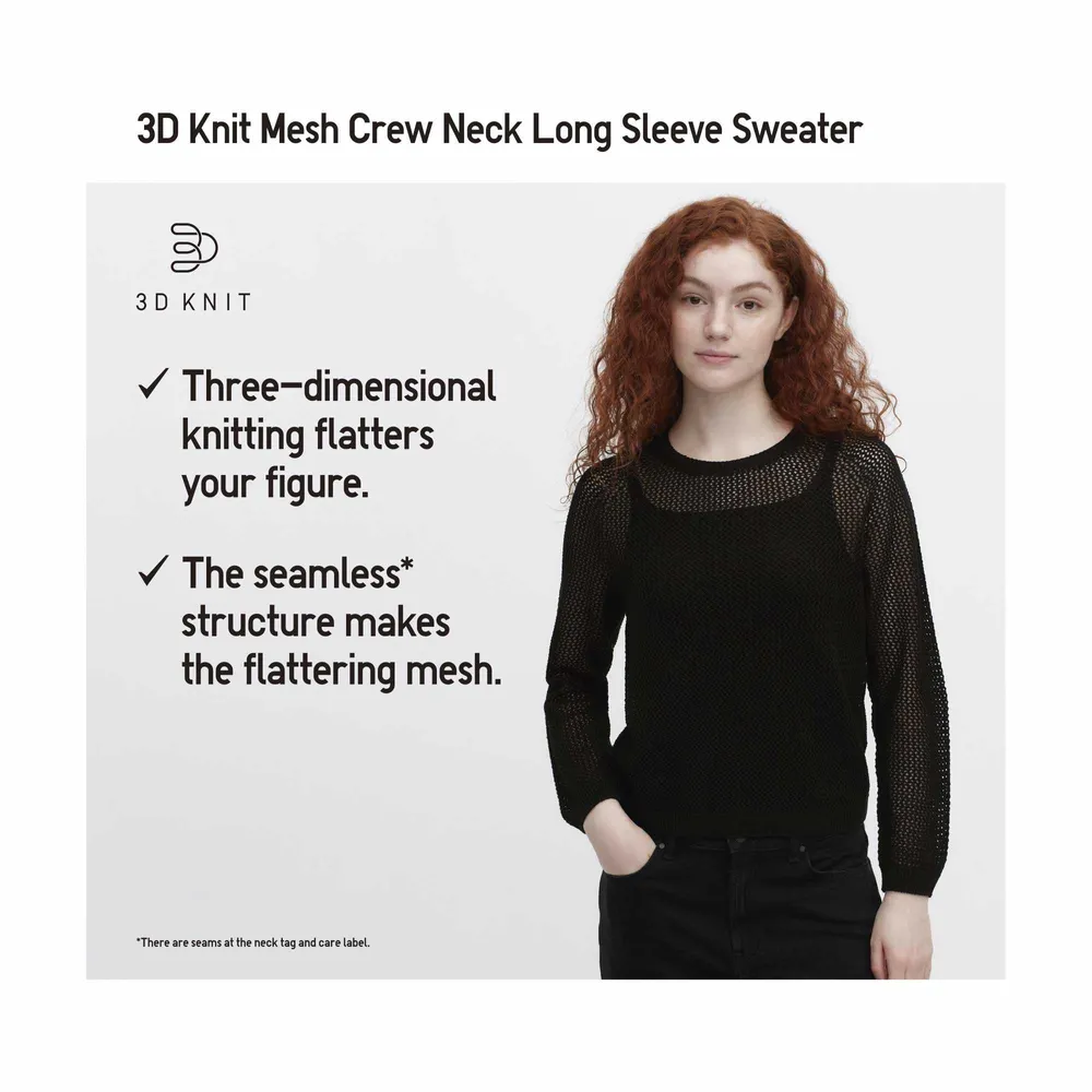 UNIQLO 3D KNIT MESH LONG SLEEVE CREW NECK SWEATER | Coquitlam Centre