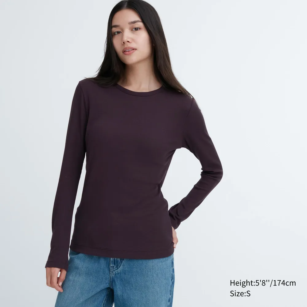 UNIQLO SHEER JERSEY CREW NECK LONG SLEEVE T-SHIRT | Square One