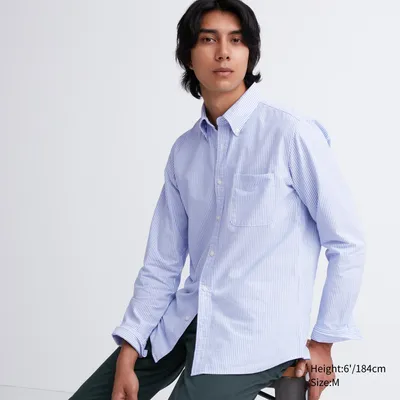 Uniqlo oxford slim fit long best sale sleeve shirt