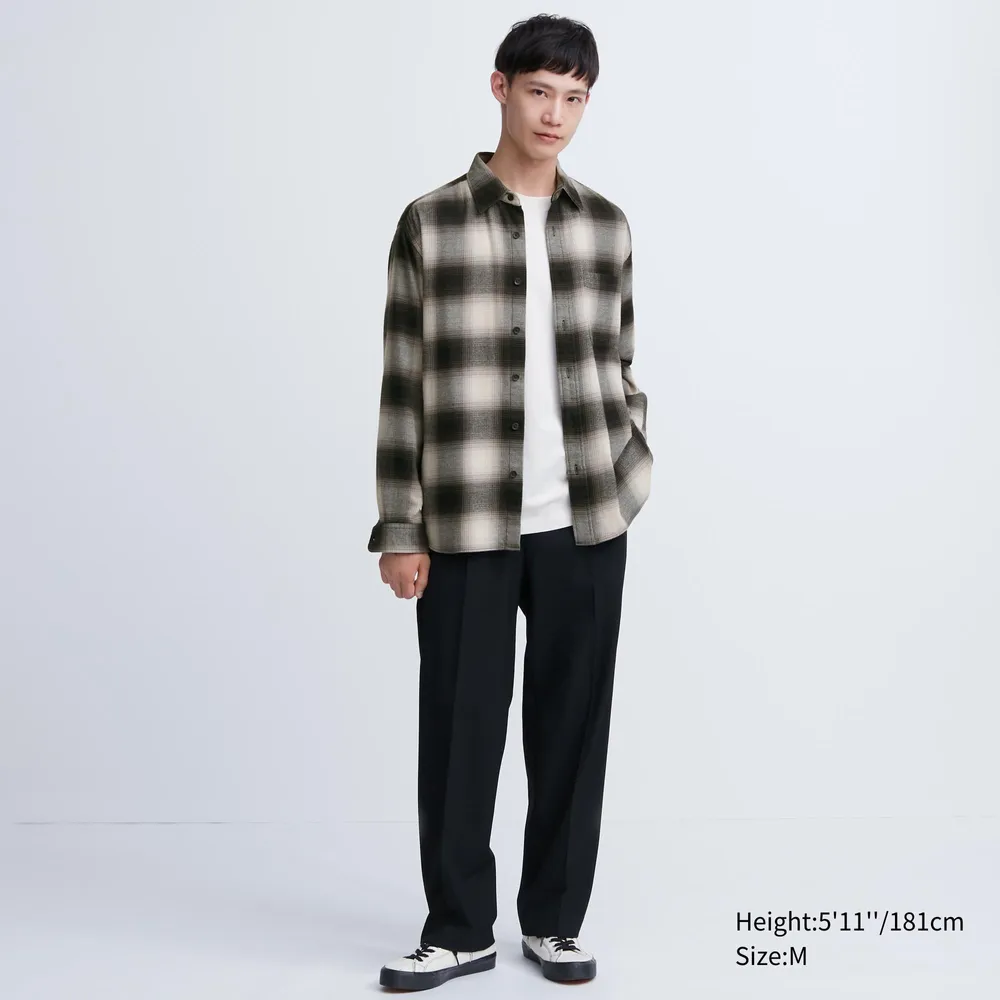 UNIQLO FLANNEL CHECKED LONG SLEEVE SHIRT | Scarborough Town