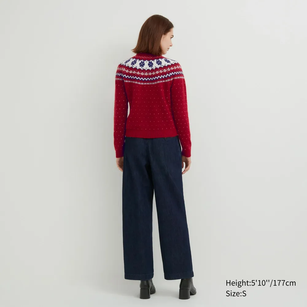 UNIQLO INES DE LA FRESSANGE JACQUARD CREW NECK CARDIGAN | Yorkdale