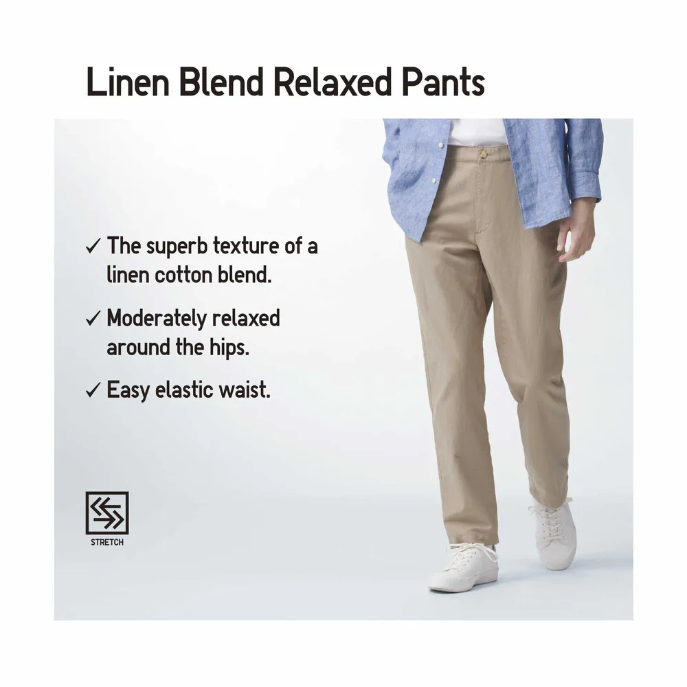 Cotton linen relaxed hot sale pants uniqlo