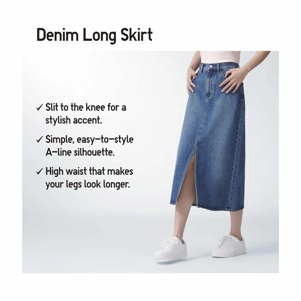 Uniqlo hot sale denim skirt